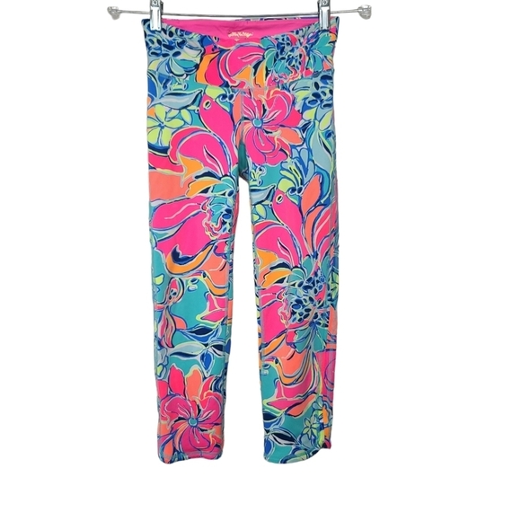 Lilly Pulitzer Pants - Lilly Pulitzer Luxletic Blue Pink Green Orange Colorful Leggings XS